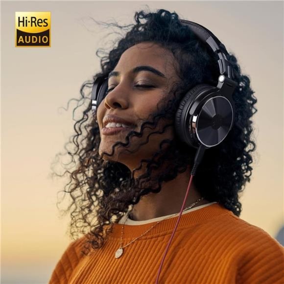 Wired Over Ear Headphones Studio Monitor & Mixing DJ Stereo Headsets with 50mm - Picture 4 of 6